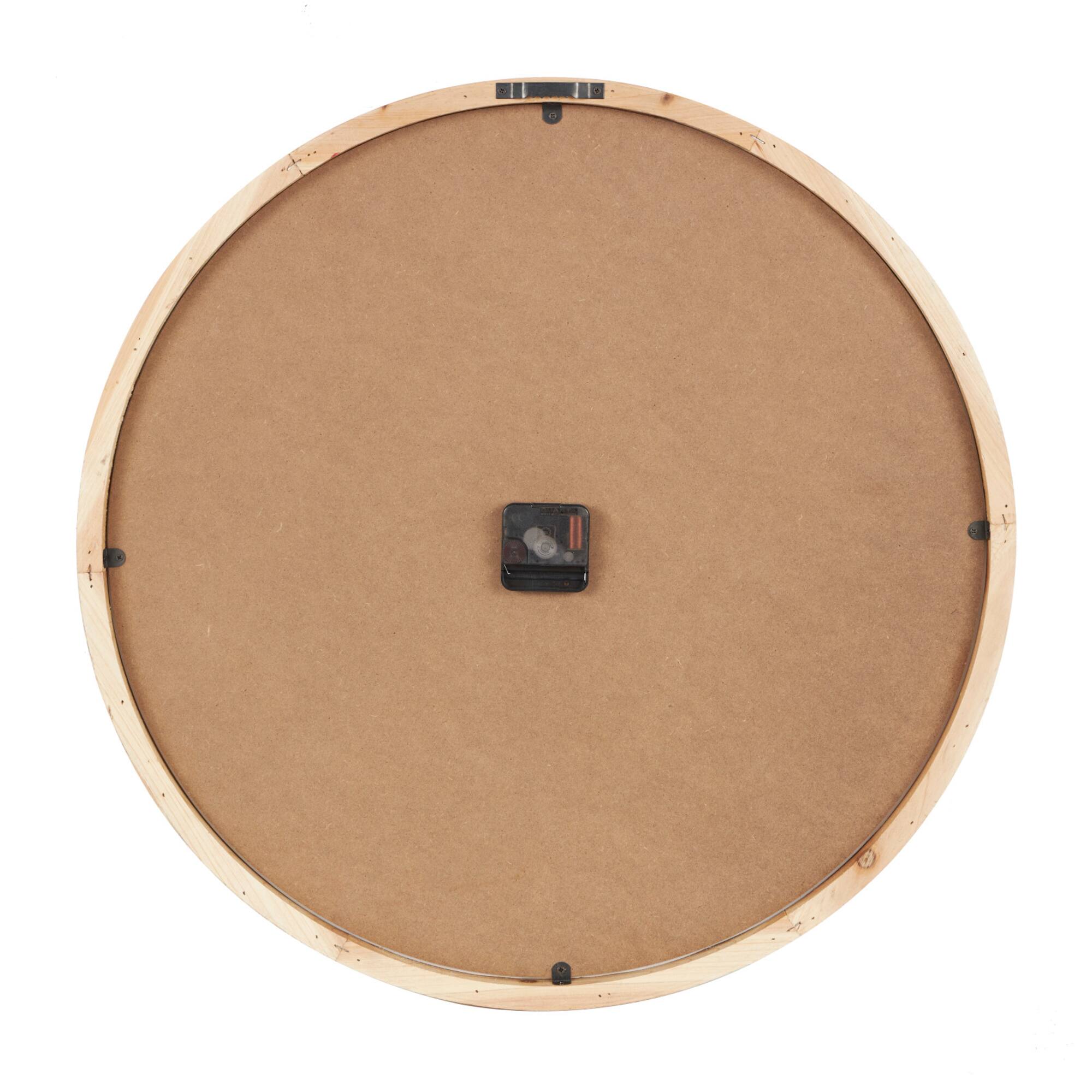 23" Light Brown Framed Wall Clock